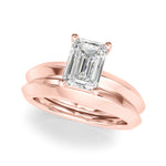Emerald Cut Solitaire Lab Grown Diamond Engagement Ring - VS1 D/E/F | 14K & 18K Gold | 14K Yellow Gold | Emerald Cut Lab Diamond | Picasso Gold & Diamond Chicago