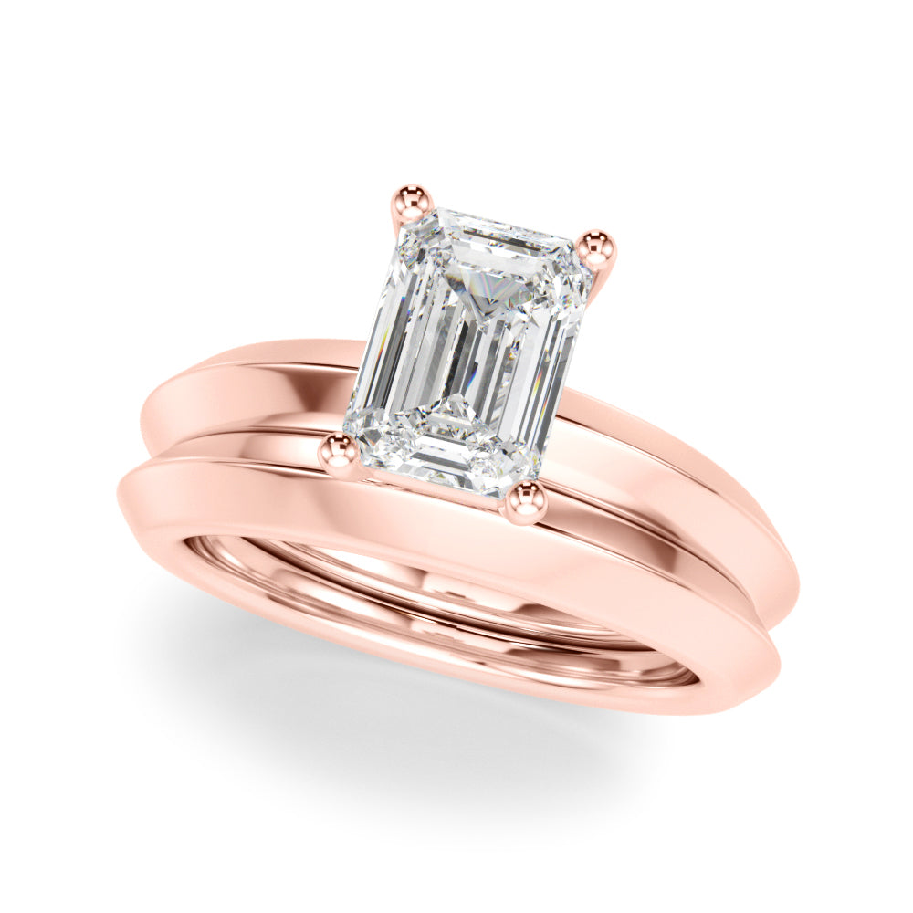 Emerald Cut Solitaire Lab Grown Diamond Engagement Ring - VS1 D/E/F | 14K & 18K Gold | 14K Yellow Gold | Emerald Cut Lab Diamond | Picasso Gold & Diamond Chicago