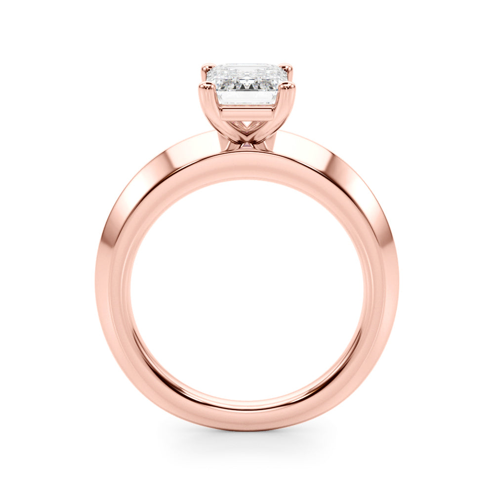 Emerald Cut Solitaire Lab Grown Diamond Engagement Ring - VS1 D/E/F | 14K & 18K Gold | 14K Rose Gold | Emerald Cut Lab Diamond | Picasso Gold & Diamond Chicago