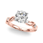 Round Single Row Lab Grown Diamond Engagement Ring - VS1 D/E/F | 14K & 18K Gold | 14K Yellow Gold | Round Lab Diamond | Picasso Gold & Diamond Chicago