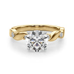 Round Single Row Lab Grown Diamond Engagement Ring - VS1 D/E/F | 14K & 18K Gold | 14K Yellow Gold | Round Lab Diamond | Picasso Gold & Diamond Chicago