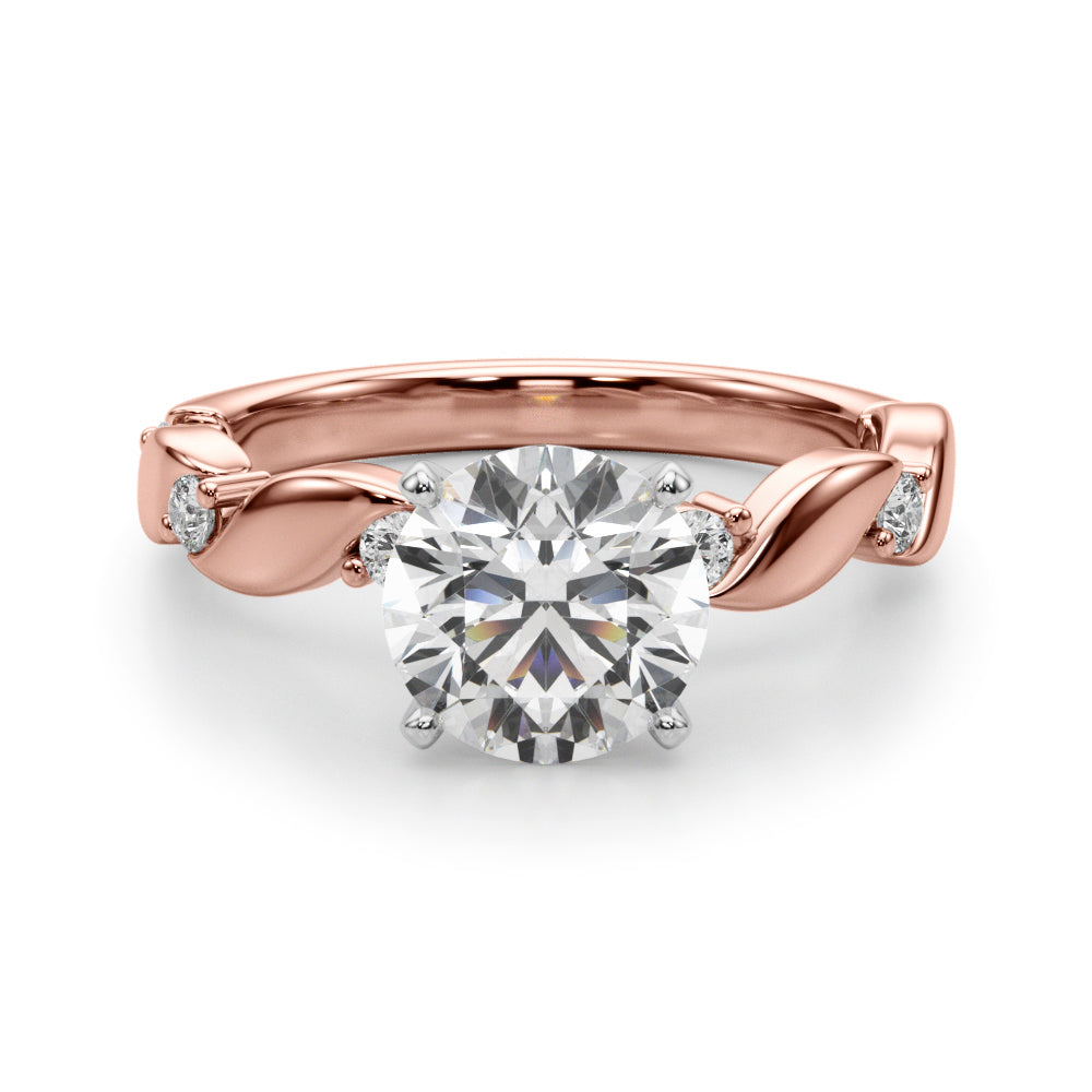 Round Single Row Lab Grown Diamond Engagement Ring - VS1 D/E/F | 14K & 18K Gold | 14K Rose Gold | Round Lab Diamond | Picasso Gold & Diamond Chicago