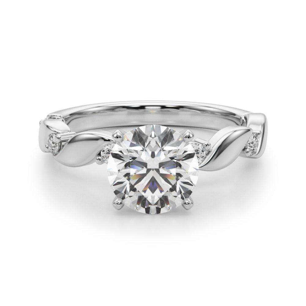 Round Single Row Lab Grown Diamond Engagement Ring - VS1 D/E/F | 14K & 18K Gold | 14K Rose Gold | Round Lab Diamond | Picasso Gold & Diamond Chicago
