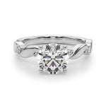 Round Single Row Lab Grown Diamond Engagement Ring - VS1 D/E/F | 14K & 18K Gold | 14K Rose Gold | Round Lab Diamond | Picasso Gold & Diamond Chicago