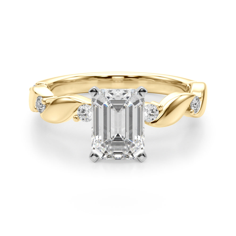 Round Single Row Lab Grown Diamond Engagement Ring - VS1 D/E/F | 14K & 18K Gold | 18K White Gold | Round Lab Diamond | Picasso Gold & Diamond Chicago