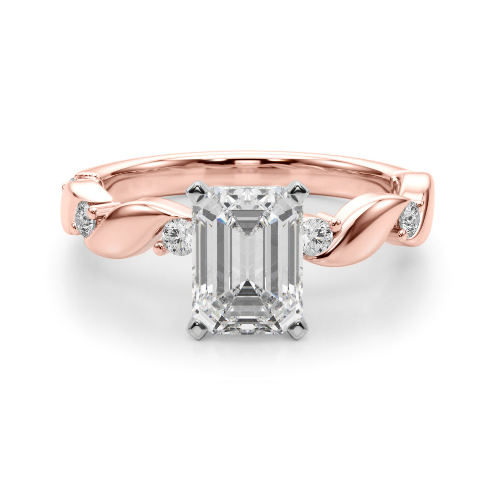 Round Single Row Lab Grown Diamond Engagement Ring - VS1 D/E/F | 14K & 18K Gold | 18K Yellow Gold | Round Lab Diamond | Picasso Gold & Diamond Chicago