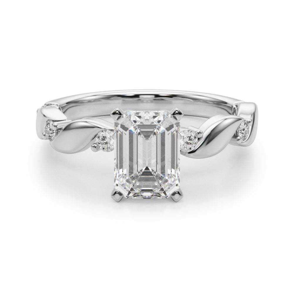 Round Single Row Lab Grown Diamond Engagement Ring - VS1 D/E/F | 14K & 18K Gold | 18K Yellow Gold | Round Lab Diamond | Picasso Gold & Diamond Chicago