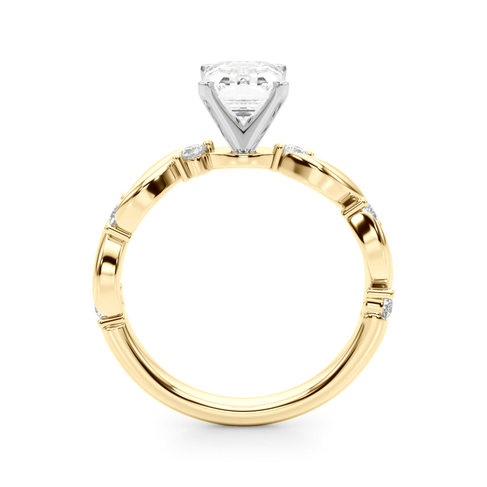 Round Single Row Lab Grown Diamond Engagement Ring - VS1 D/E/F | 14K & 18K Gold | Platinum | Round Lab Diamond | Picasso Gold & Diamond Chicago
