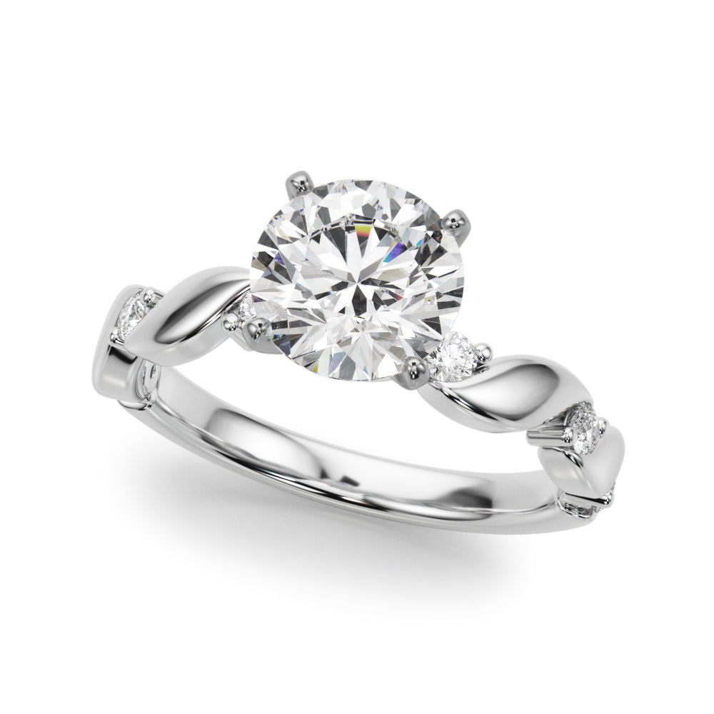Round Single Row Lab Grown Diamond Engagement Ring - VS1 D/E/F | 14K & 18K Gold | 14K White Gold | Round Lab Diamond | Picasso Gold & Diamond Chicago