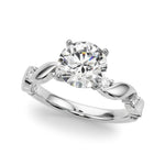 Round Single Row Lab Grown Diamond Engagement Ring - VS1 D/E/F | 14K & 18K Gold | 14K White Gold | Round Lab Diamond | Picasso Gold & Diamond Chicago