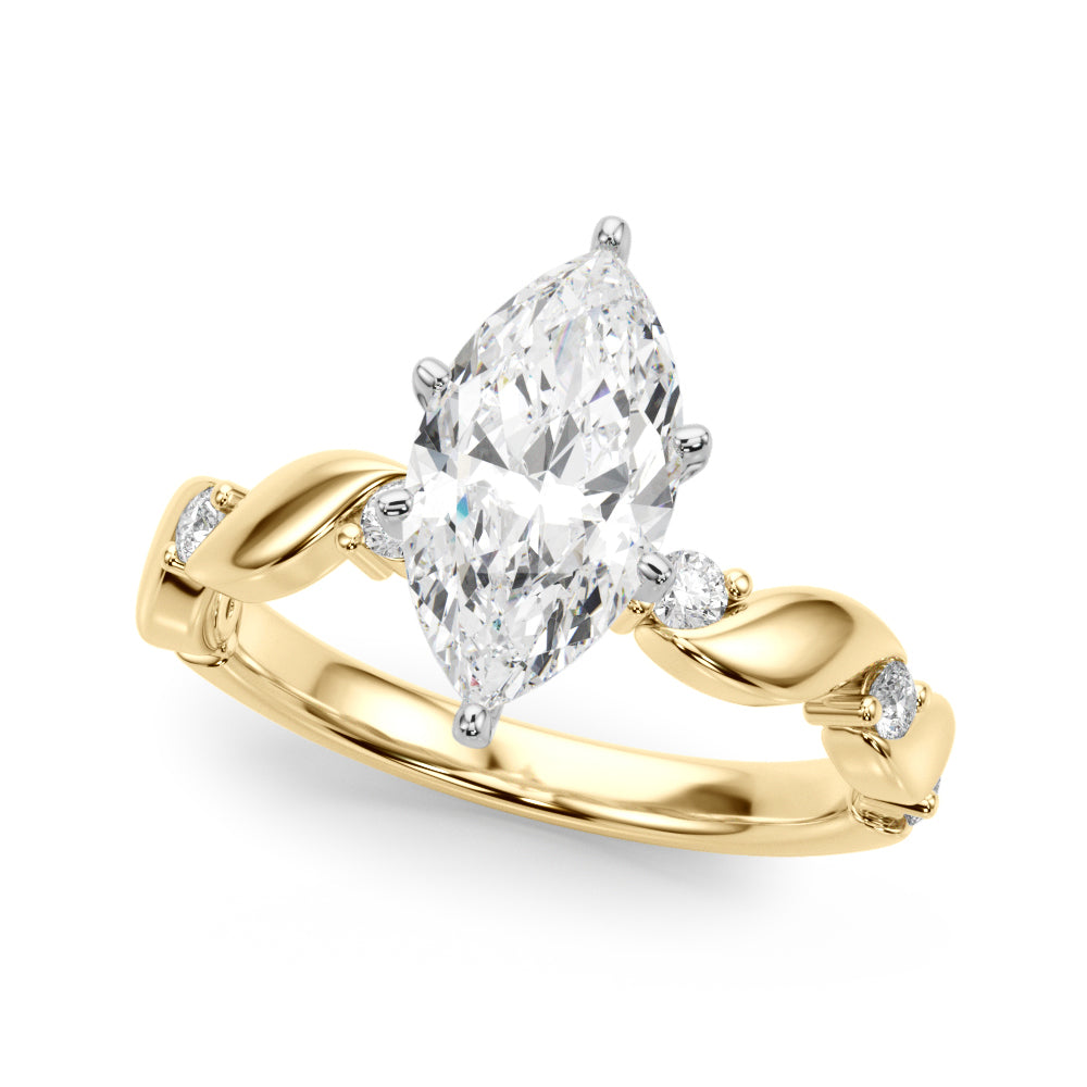 Round Single Row Lab Grown Diamond Engagement Ring - VS1 D/E/F | 14K & 18K Gold | Lab Grown Diamond Engagement Ring | Picasso Gold & Diamond | Chicago