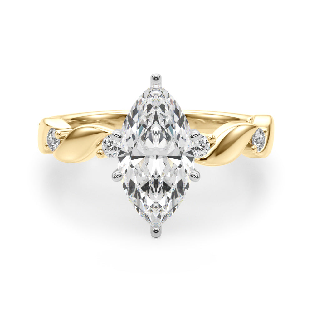 Round Single Row Lab Grown Diamond Engagement Ring - VS1 D/E/F | 14K & 18K Gold | Lab Grown Diamond Engagement Ring | Picasso Gold & Diamond | Chicago