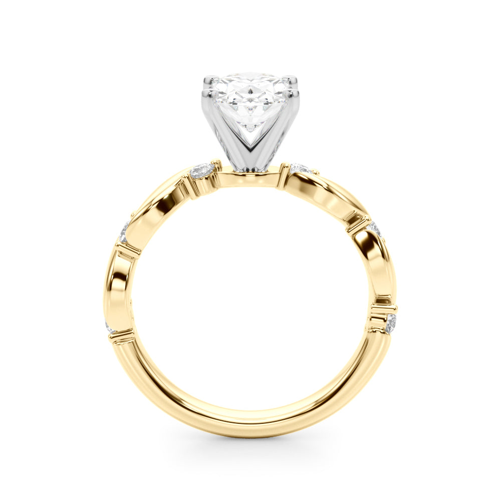 Round Single Row Lab Grown Diamond Engagement Ring - VS1 D/E/F | 14K & 18K Gold | 14K Yellow Gold | Round Lab Diamond | Picasso Gold & Diamond Chicago