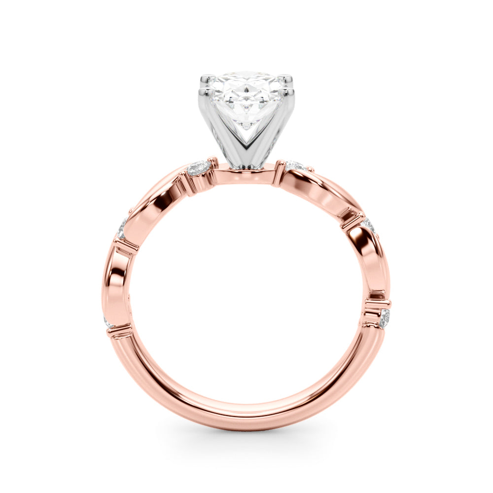 Round Single Row Lab Grown Diamond Engagement Ring - VS1 D/E/F | 14K & 18K Gold | 18K White Gold | Round Lab Diamond | Picasso Gold & Diamond Chicago