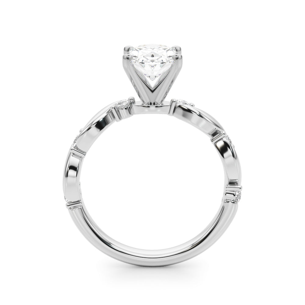 Round Single Row Lab Grown Diamond Engagement Ring - VS1 D/E/F | 14K & 18K Gold | 18K White Gold | Round Lab Diamond | Picasso Gold & Diamond Chicago