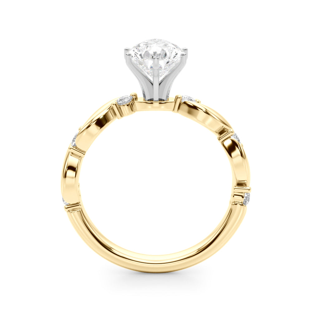 Round Single Row Lab Grown Diamond Engagement Ring - VS1 D/E/F | 14K & 18K Gold | Lab Grown Diamond Engagement Ring | Picasso Gold & Diamond | Chicago