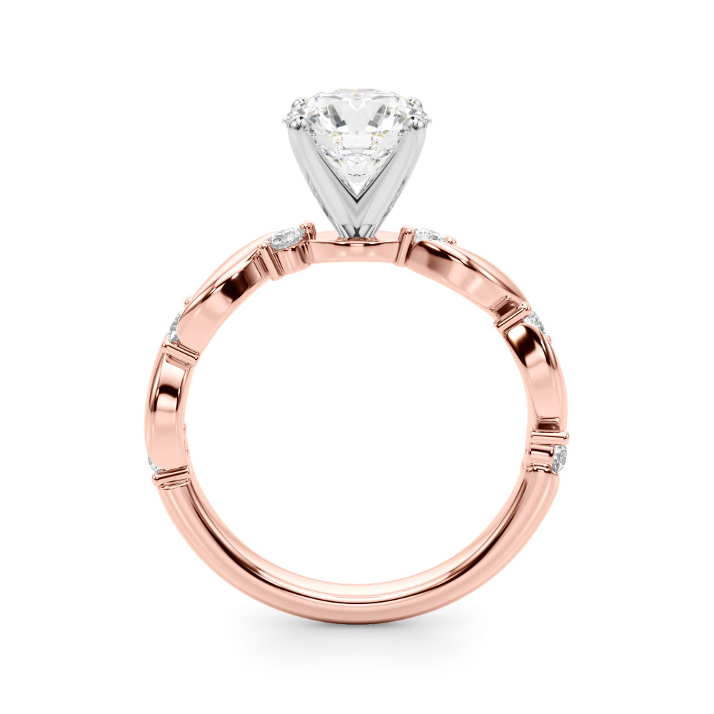Round Single Row Lab Grown Diamond Engagement Ring - VS1 D/E/F | 14K & 18K Gold | 14K White Gold | Round Lab Diamond | Picasso Gold & Diamond Chicago