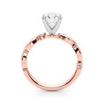 Round Single Row Lab Grown Diamond Engagement Ring - VS1 D/E/F | 14K & 18K Gold | 14K White Gold | Round Lab Diamond | Picasso Gold & Diamond Chicago