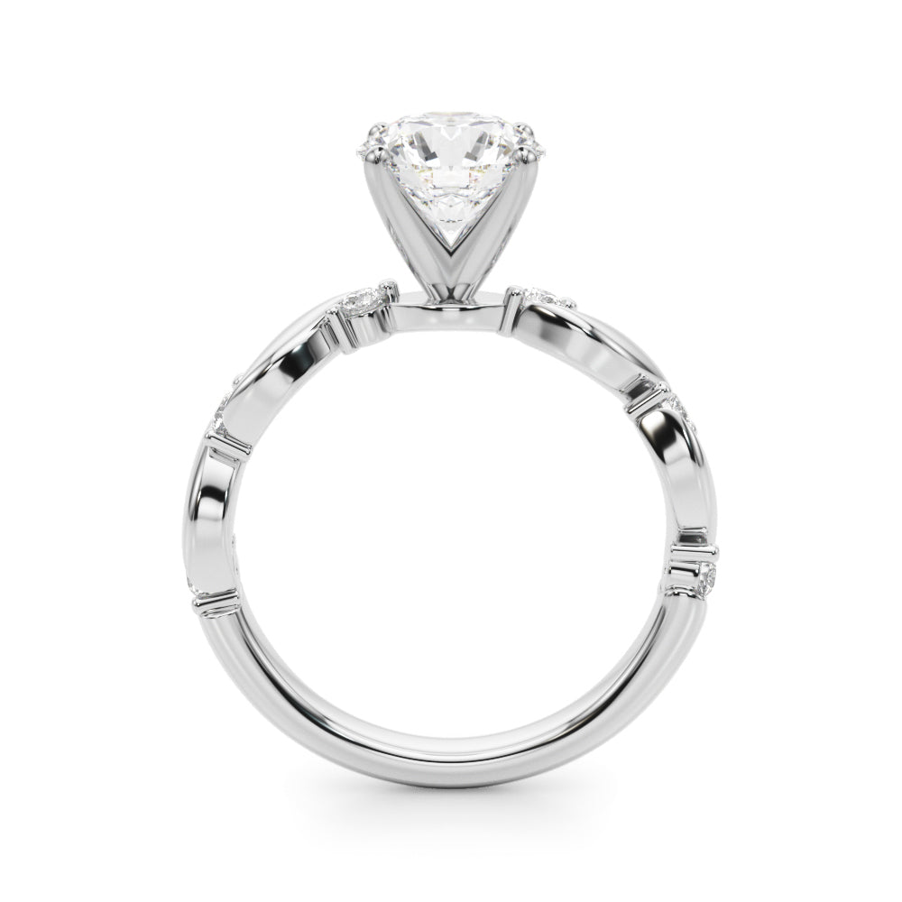 Round Single Row Lab Grown Diamond Engagement Ring - VS1 D/E/F | 14K & 18K Gold | 14K Rose Gold | Round Lab Diamond | Picasso Gold & Diamond Chicago