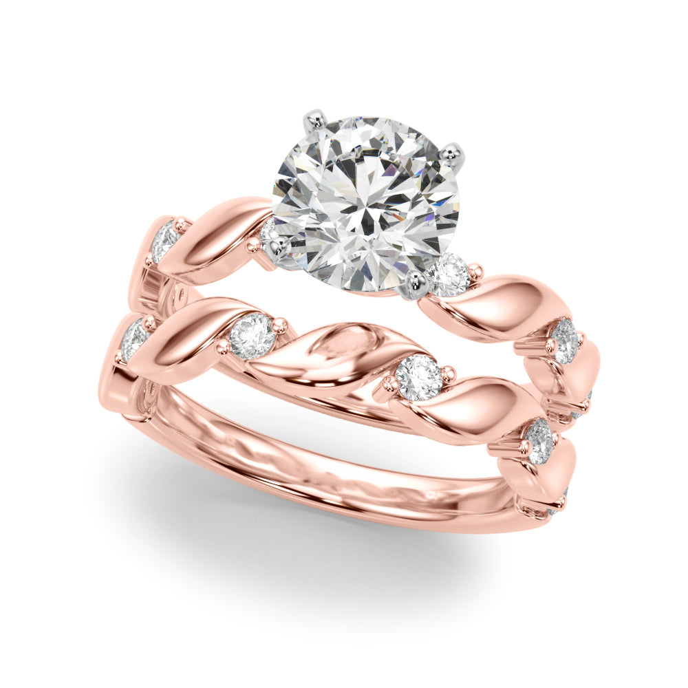 Round Single Row Lab Grown Diamond Engagement Ring - VS1 D/E/F | 14K & 18K Gold | 18K Rose Gold | Round Lab Diamond | Picasso Gold & Diamond Chicago