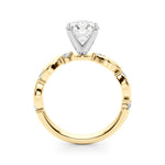 Round Single Row Lab Grown Diamond Engagement Ring - VS1 D/E/F | 14K & 18K Gold | Lab Grown Diamond Engagement Ring | Picasso Gold & Diamond | Chicago