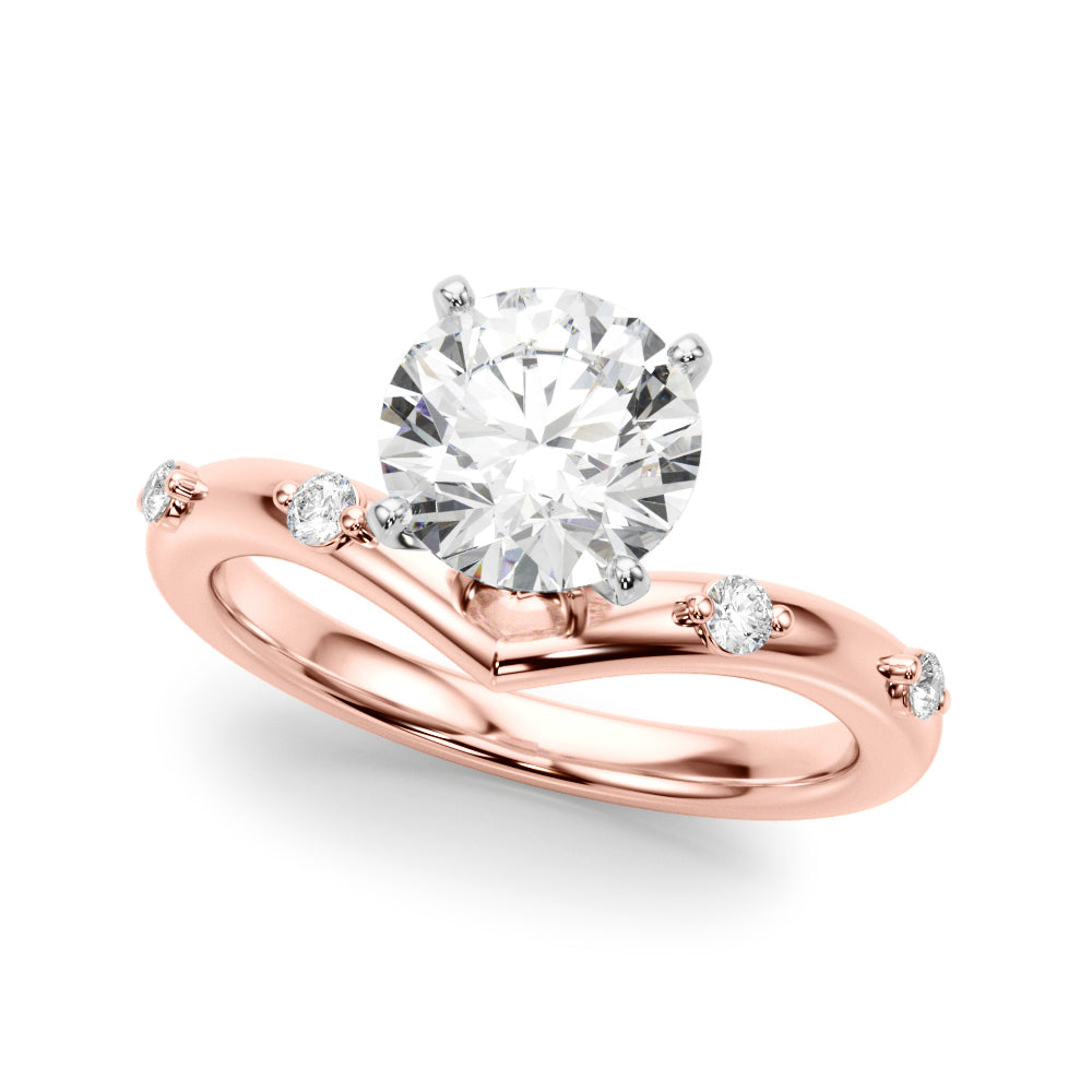 Round Single Row Lab Grown Diamond Engagement Ring - VS1 D/E/F | 14K & 18K Gold | 14K White Gold | Round Lab Diamond | Picasso Gold & Diamond Chicago