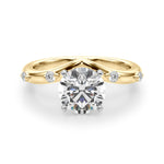 Round Single Row Lab Grown Diamond Engagement Ring - VS1 D/E/F | 14K & 18K Gold | 14K White Gold | Round Lab Diamond | Picasso Gold & Diamond Chicago