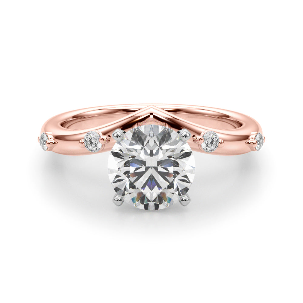 Round Single Row Lab Grown Diamond Engagement Ring - VS1 D/E/F | 14K & 18K Gold | 14K Yellow Gold | Round Lab Diamond | Picasso Gold & Diamond Chicago