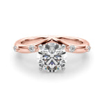 Round Single Row Lab Grown Diamond Engagement Ring - VS1 D/E/F | 14K & 18K Gold | 14K Yellow Gold | Round Lab Diamond | Picasso Gold & Diamond Chicago
