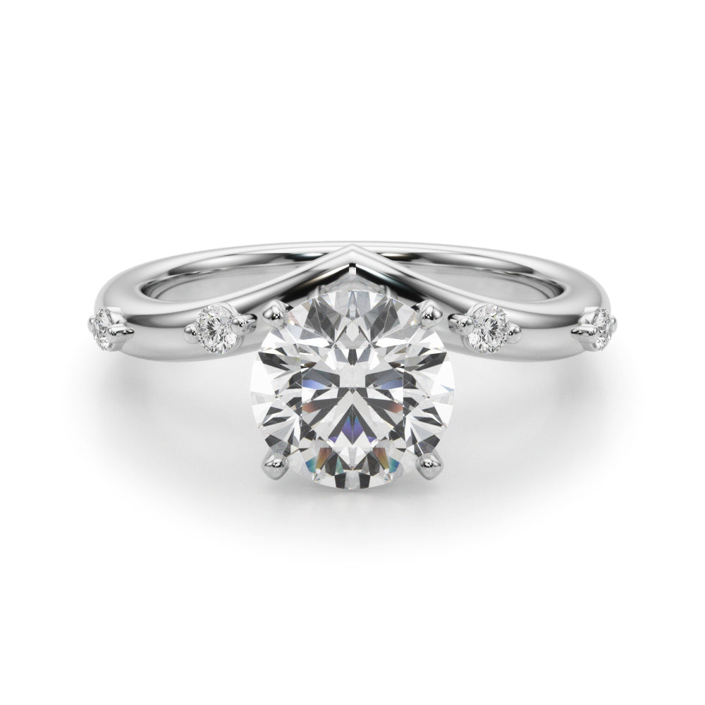 Round Single Row Lab Grown Diamond Engagement Ring - VS1 D/E/F | 14K & 18K Gold | 14K Yellow Gold | Round Lab Diamond | Picasso Gold & Diamond Chicago