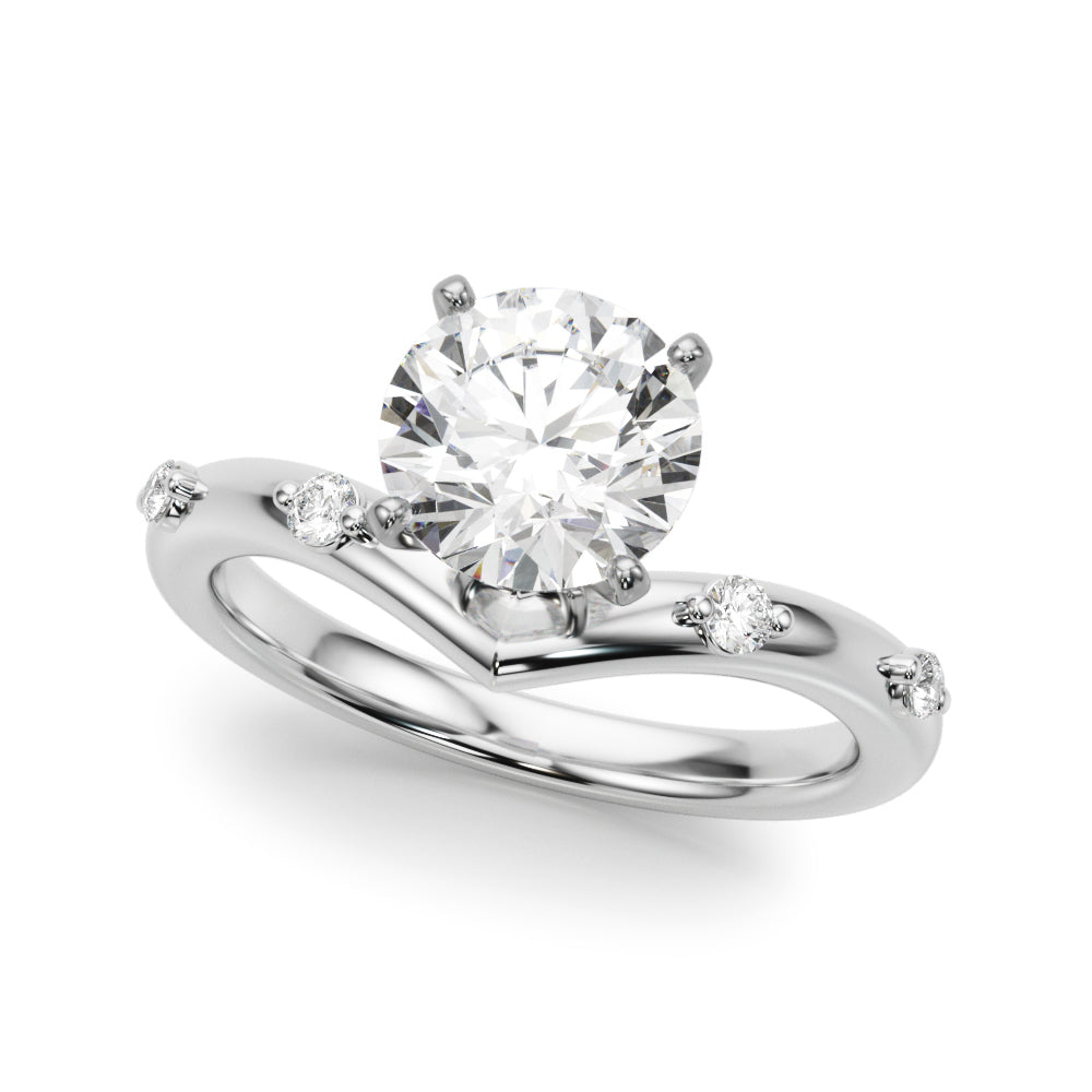 Round Single Row Lab Grown Diamond Engagement Ring - VS1 D/E/F | 14K & 18K Gold | 14K White Gold | Round Lab Diamond | Picasso Gold & Diamond Chicago