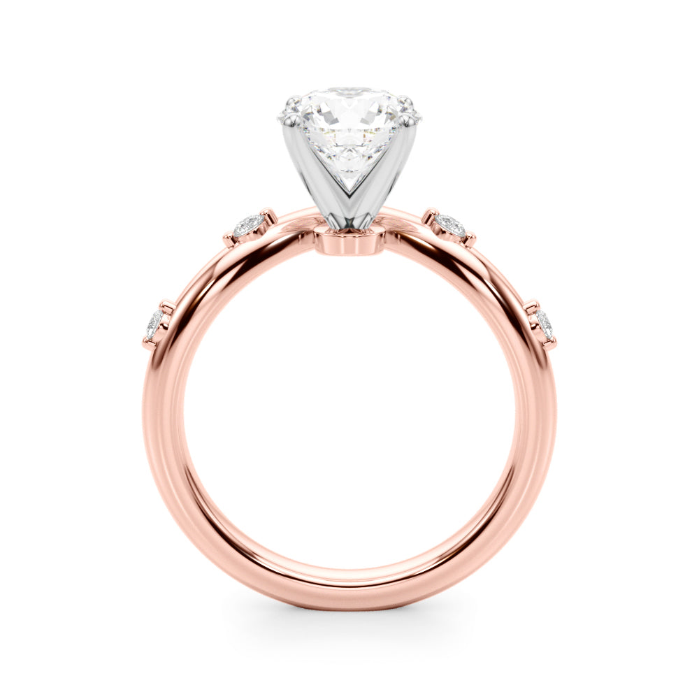 Round Single Row Lab Grown Diamond Engagement Ring - VS1 D/E/F | 14K & 18K Gold | 18K Yellow Gold | Round Lab Diamond | Picasso Gold & Diamond Chicago