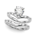 Round Single Row Lab Grown Diamond Engagement Ring - VS1 D/E/F | 14K & 18K Gold | 18K Rose Gold | Round Lab Diamond | Picasso Gold & Diamond Chicago