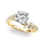 Round Bypass Lab Grown Diamond Engagement Ring - VS1 D/E/F | 14K & 18K Gold | 14K White Gold | Round Lab Diamond | Picasso Gold & Diamond Chicago