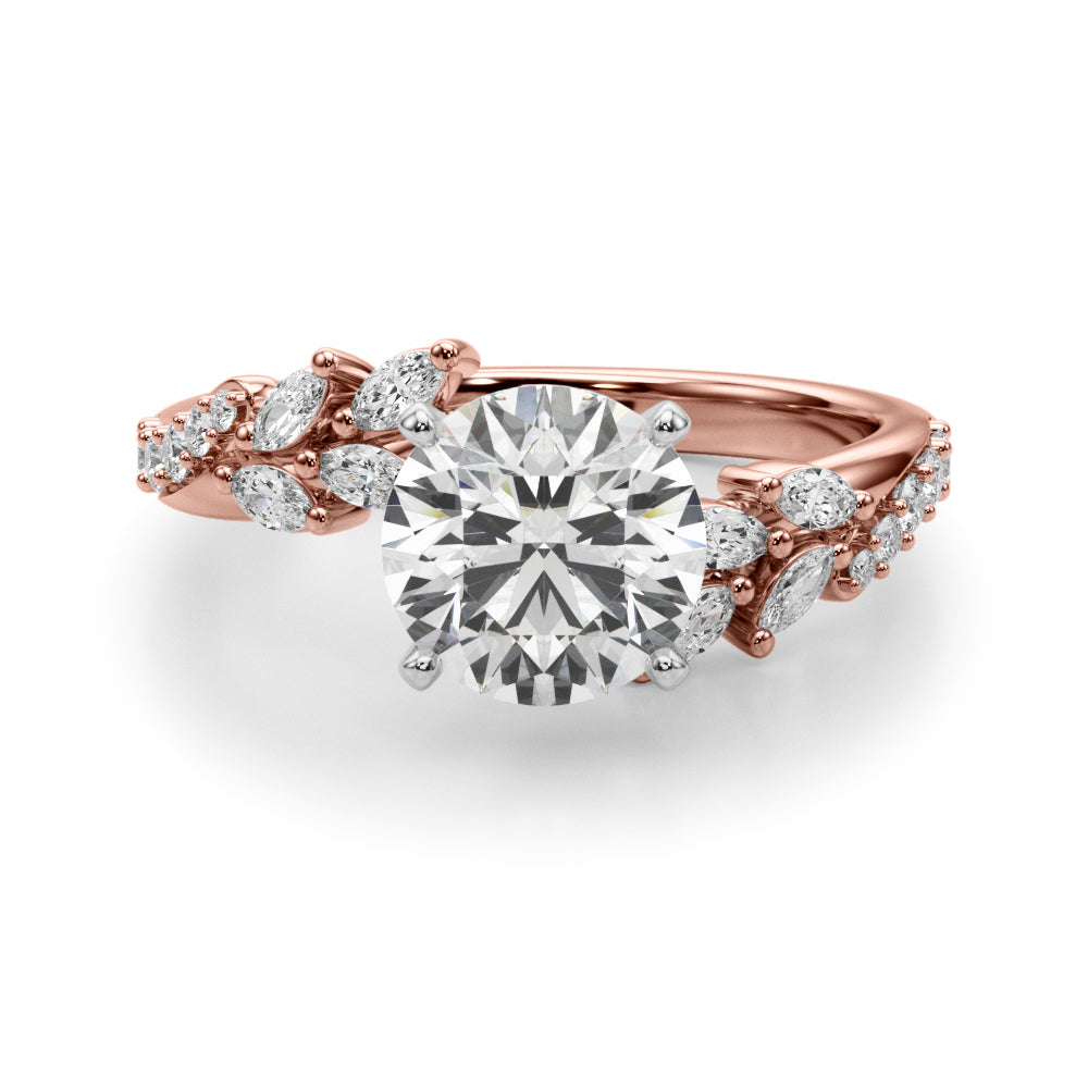 Round Bypass Lab Grown Diamond Engagement Ring - VS1 D/E/F | 14K & 18K Gold | 14K Rose Gold | Round Lab Diamond | Picasso Gold & Diamond Chicago