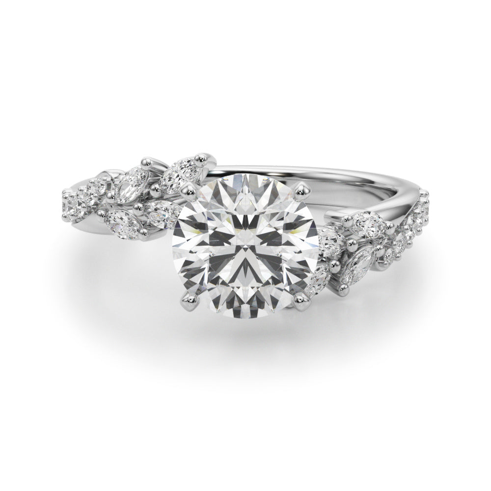 Round Bypass Lab Grown Diamond Engagement Ring - VS1 D/E/F | 14K & 18K Gold | 14K Rose Gold | Round Lab Diamond | Picasso Gold & Diamond Chicago