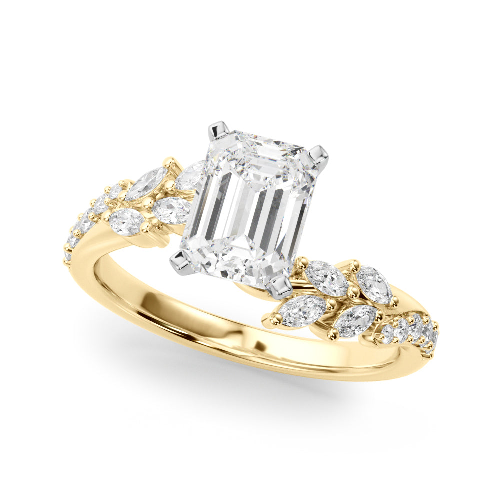 Round Bypass Lab Grown Diamond Engagement Ring - VS1 D/E/F | 14K & 18K Gold | 14K Rose Gold | Round Lab Diamond | Picasso Gold & Diamond Chicago