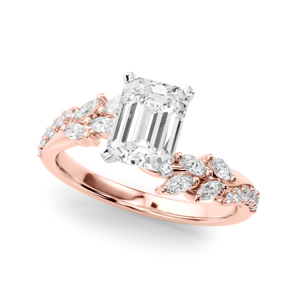 Round Bypass Lab Grown Diamond Engagement Ring - VS1 D/E/F | 14K & 18K Gold | 18K White Gold | Round Lab Diamond | Picasso Gold & Diamond Chicago