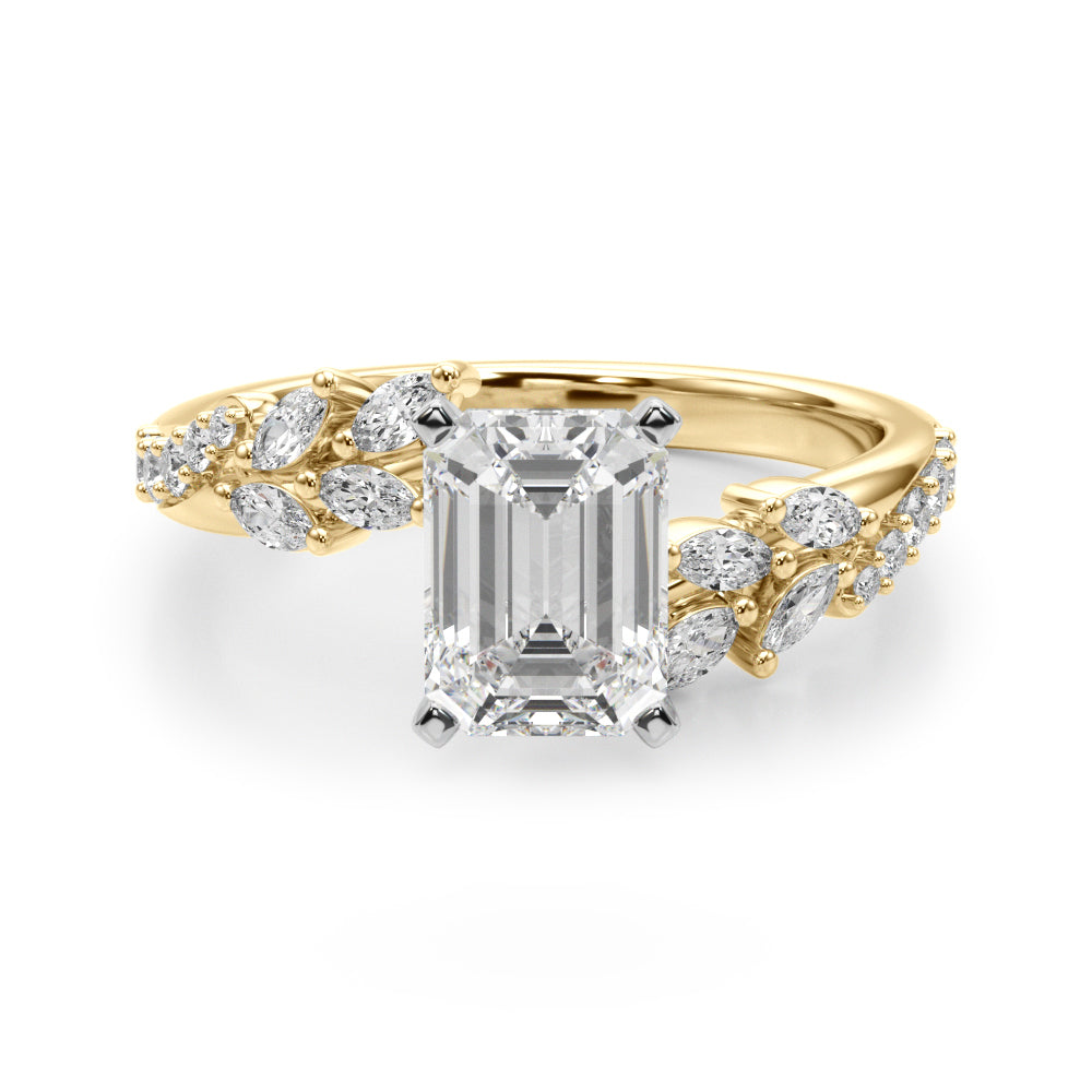 Round Bypass Lab Grown Diamond Engagement Ring - VS1 D/E/F | 14K & 18K Gold | 18K White Gold | Round Lab Diamond | Picasso Gold & Diamond Chicago