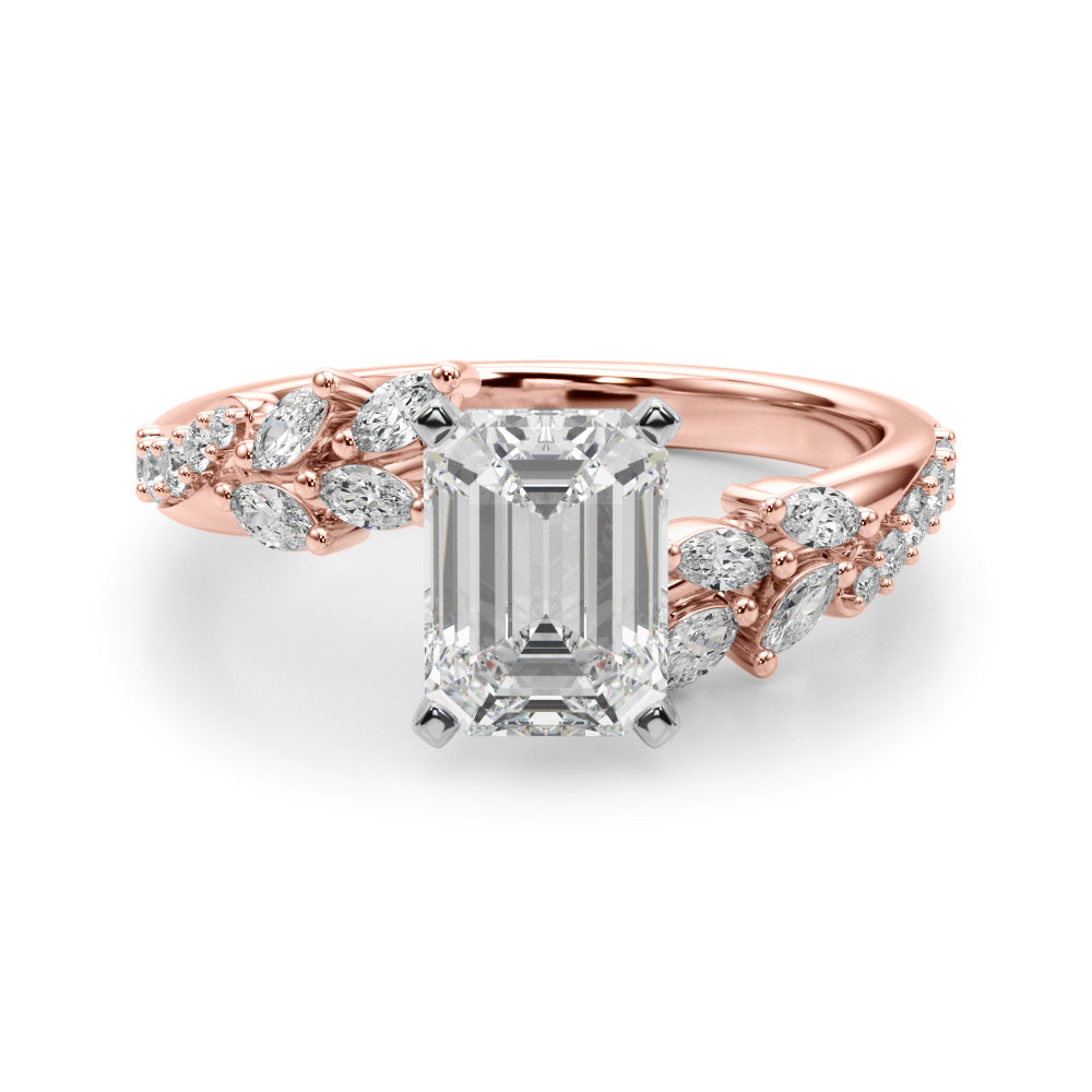 Round Bypass Lab Grown Diamond Engagement Ring - VS1 D/E/F | 14K & 18K Gold | 18K Yellow Gold | Round Lab Diamond | Picasso Gold & Diamond Chicago