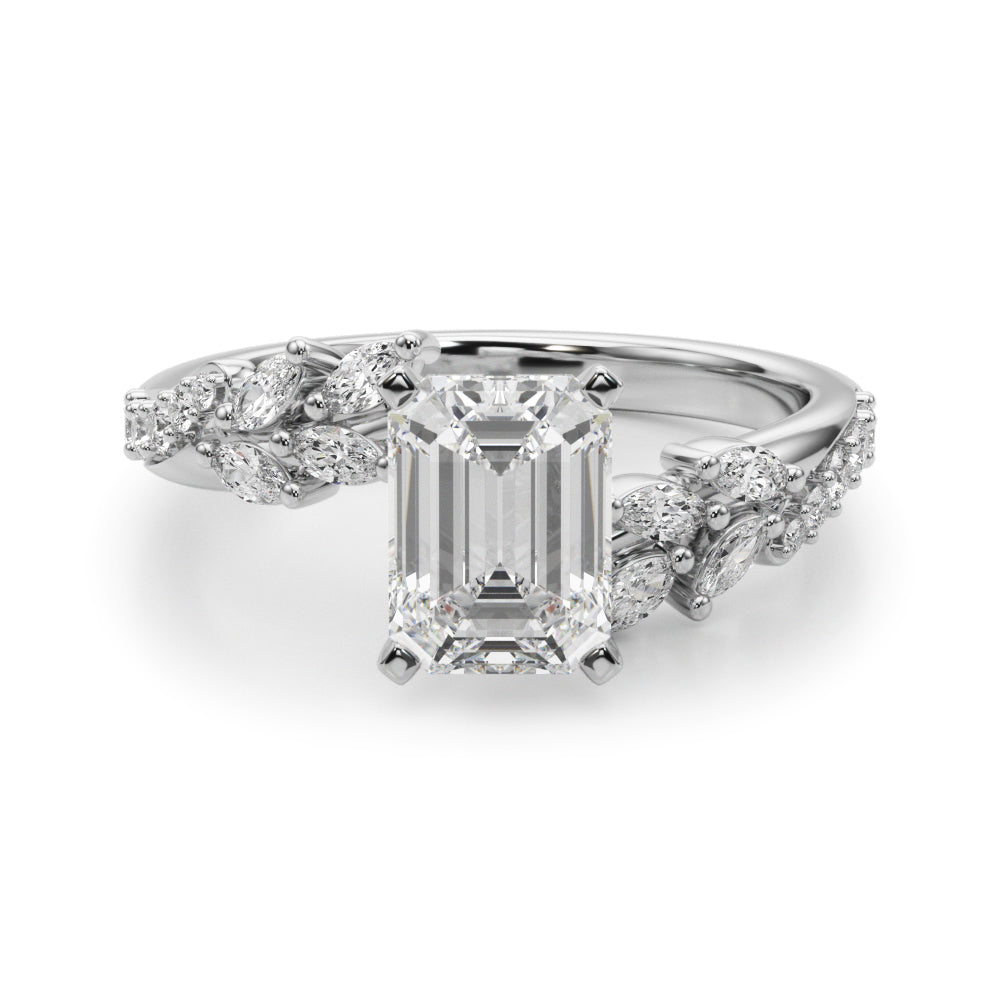 Round Bypass Lab Grown Diamond Engagement Ring - VS1 D/E/F | 14K & 18K Gold | 18K Yellow Gold | Round Lab Diamond | Picasso Gold & Diamond Chicago