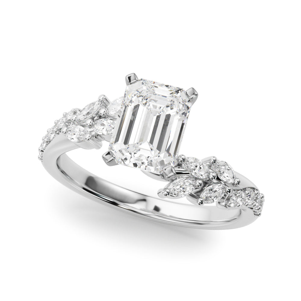 Round Bypass Lab Grown Diamond Engagement Ring - VS1 D/E/F | 14K & 18K Gold | 18K Yellow Gold | Round Lab Diamond | Picasso Gold & Diamond Chicago