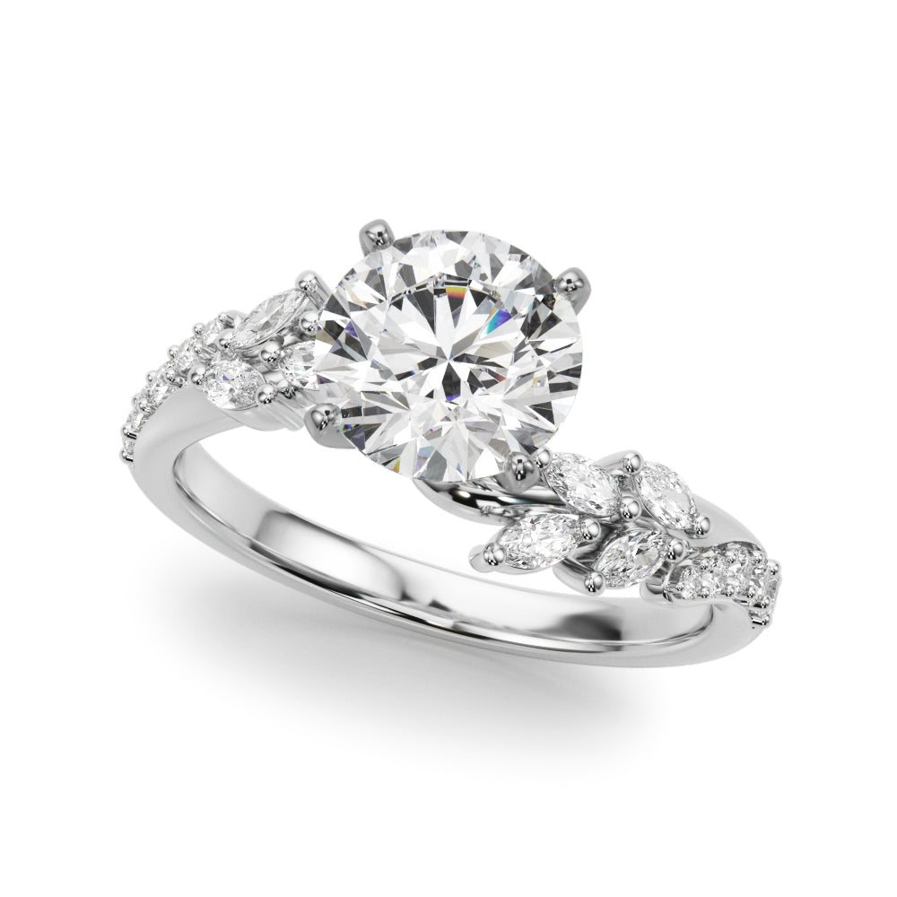 Round Bypass Lab Grown Diamond Engagement Ring - VS1 D/E/F | 14K & 18K Gold | 14K White Gold | Round Lab Diamond | Picasso Gold & Diamond Chicago