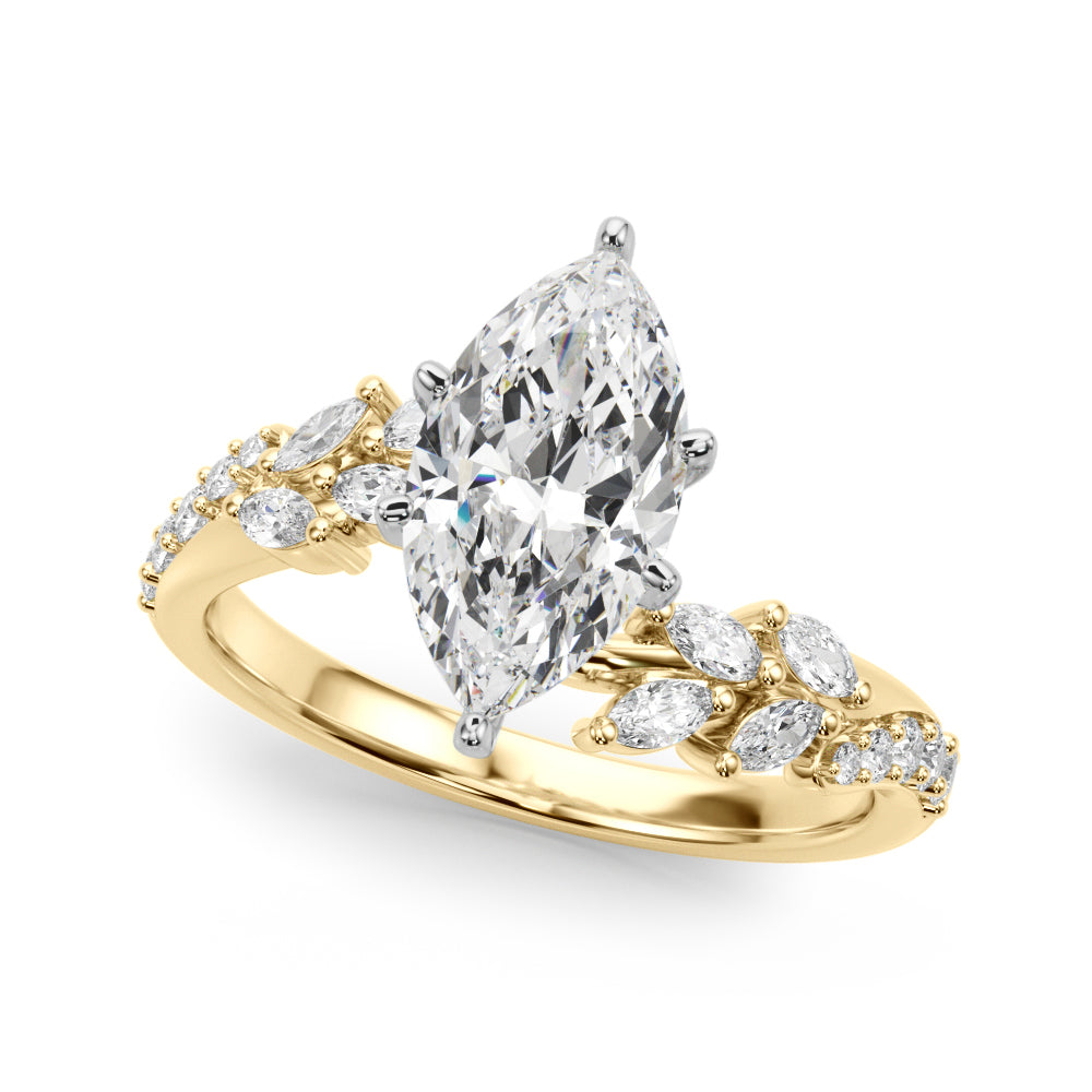 Round Bypass Lab Grown Diamond Engagement Ring - VS1 D/E/F | 14K & 18K Gold | Lab Grown Diamond Engagement Ring | Picasso Gold & Diamond | Chicago