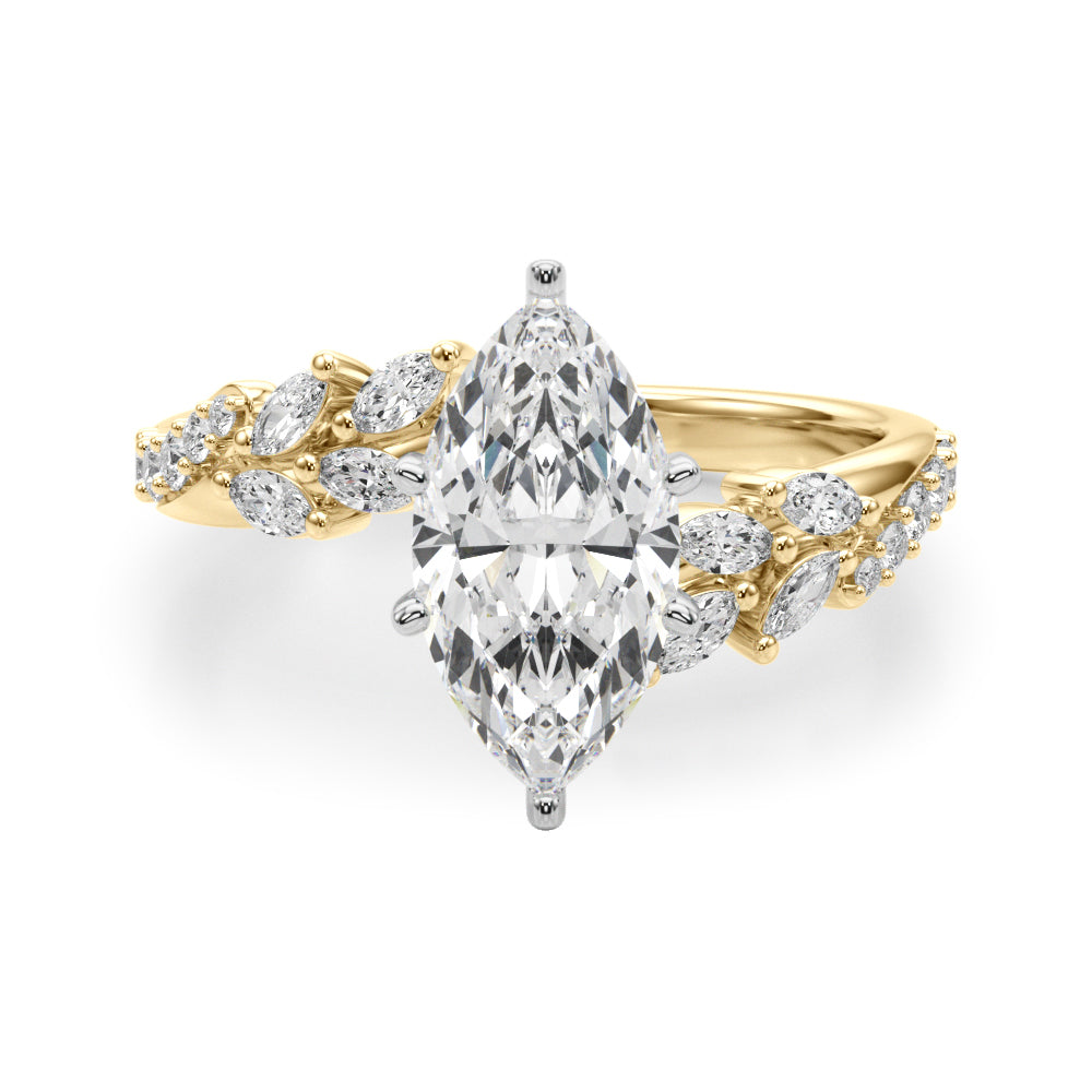 Round Bypass Lab Grown Diamond Engagement Ring - VS1 D/E/F | 14K & 18K Gold | Lab Grown Diamond Engagement Ring | Picasso Gold & Diamond | Chicago