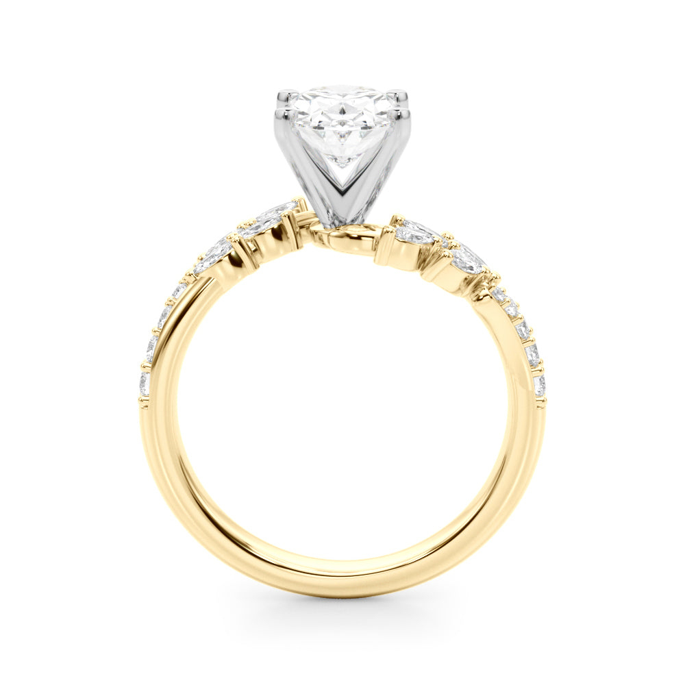 Round Bypass Lab Grown Diamond Engagement Ring - VS1 D/E/F | 14K & 18K Gold | 14K Yellow Gold | Round Lab Diamond | Picasso Gold & Diamond Chicago