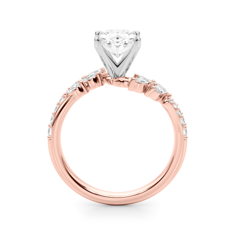 Round Bypass Lab Grown Diamond Engagement Ring - VS1 D/E/F | 14K & 18K Gold | 18K White Gold | Round Lab Diamond | Picasso Gold & Diamond Chicago