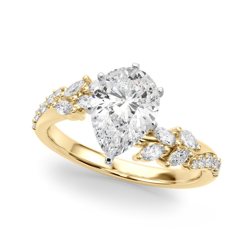 Round Bypass Lab Grown Diamond Engagement Ring - VS1 D/E/F | 14K & 18K Gold | Platinum | Round Lab Diamond | Picasso Gold & Diamond Chicago