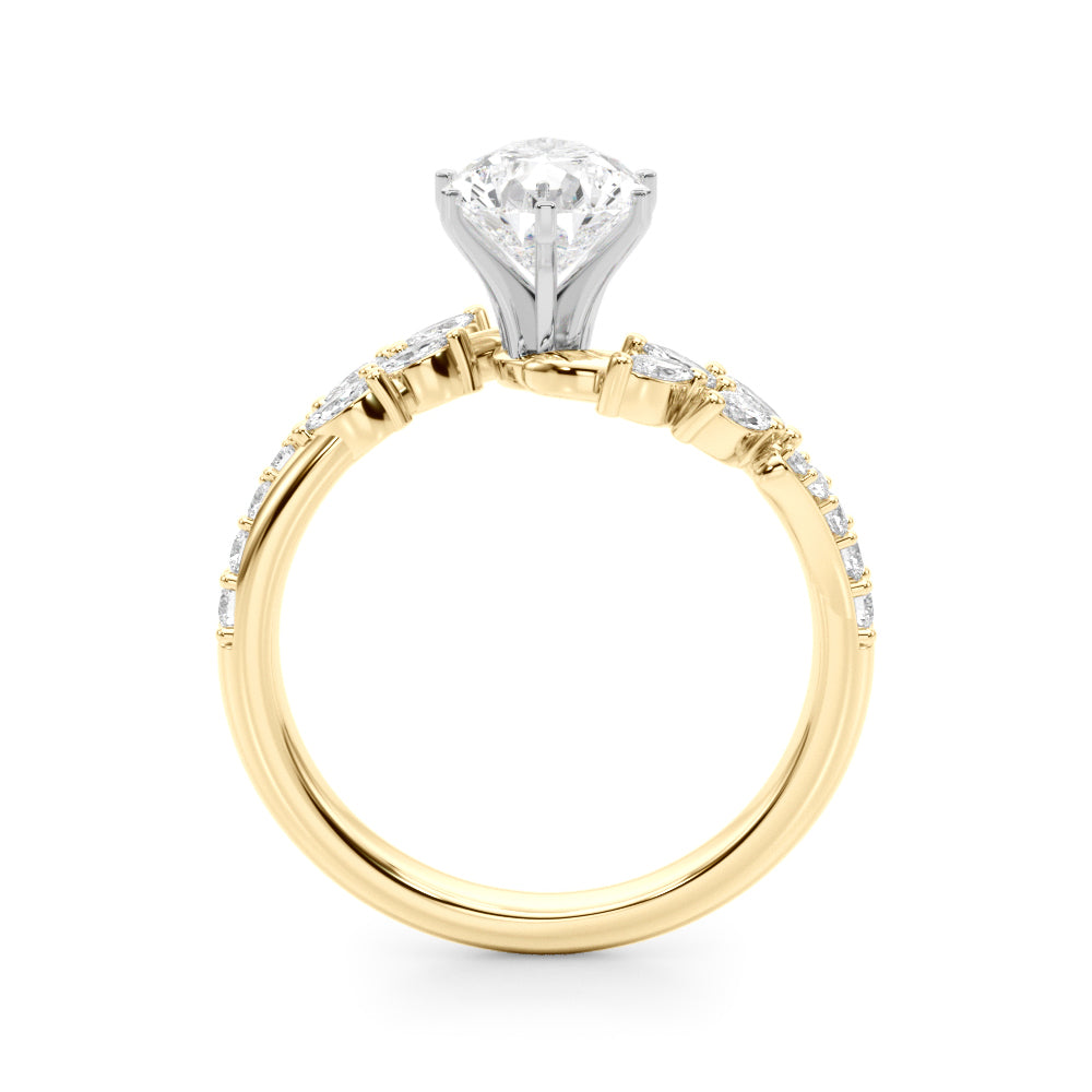 Round Bypass Lab Grown Diamond Engagement Ring - VS1 D/E/F | 14K & 18K Gold | Lab Grown Diamond Engagement Ring | Picasso Gold & Diamond | Chicago