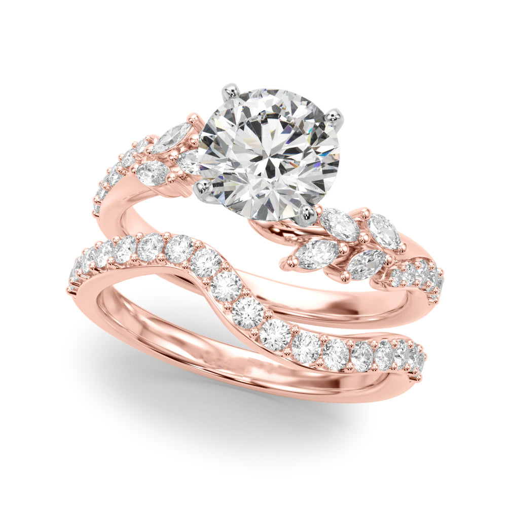 Round Bypass Lab Grown Diamond Engagement Ring - VS1 D/E/F | 14K & 18K Gold | 18K Rose Gold | Round Lab Diamond | Picasso Gold & Diamond Chicago